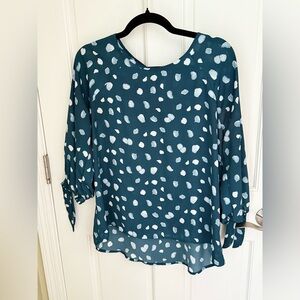 Papermoon Teal and White Patterned Blouse